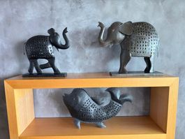 Handmade Painted metal candle holders