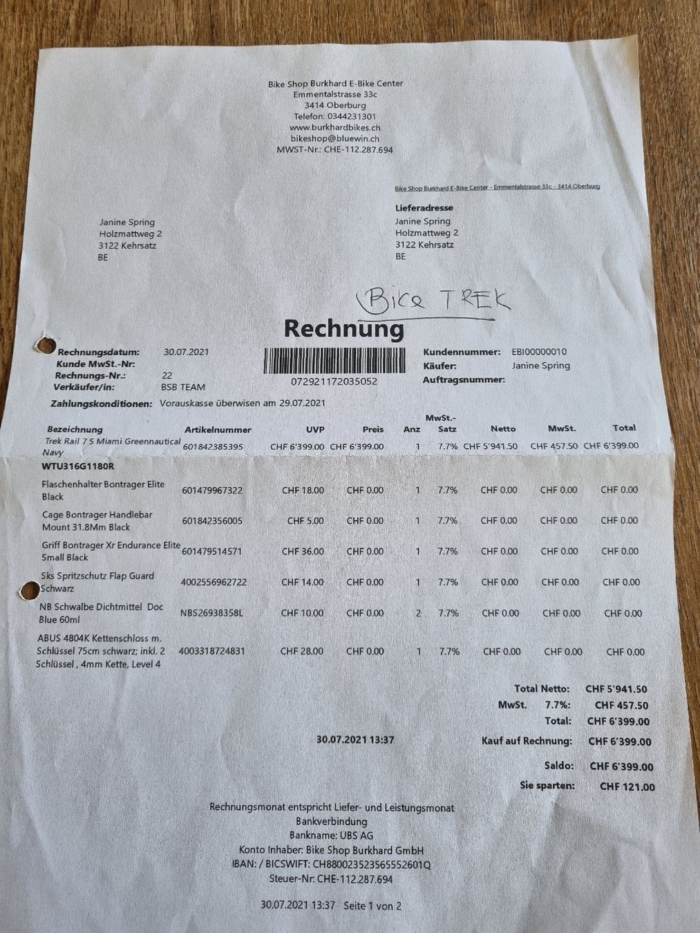 Trek Biciclette: TREK E-MTB Fully Rail 7 Gr. S – Usato da kehrsatz venduto da Kgump 4