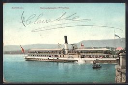 Zürichsee, Salondampfer Helvetia auf de