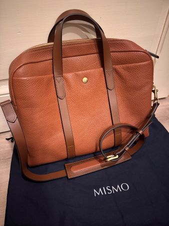 MISMO Aspire Pebbled Leather Briefcase Tabac CHF 815
