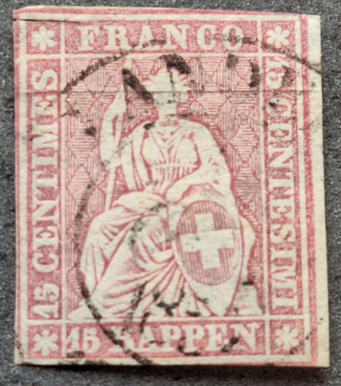 Tutti i francobolli: Strubel 24F Kat. 450 mängel – Usato da Balgach venduto da SIMEON27