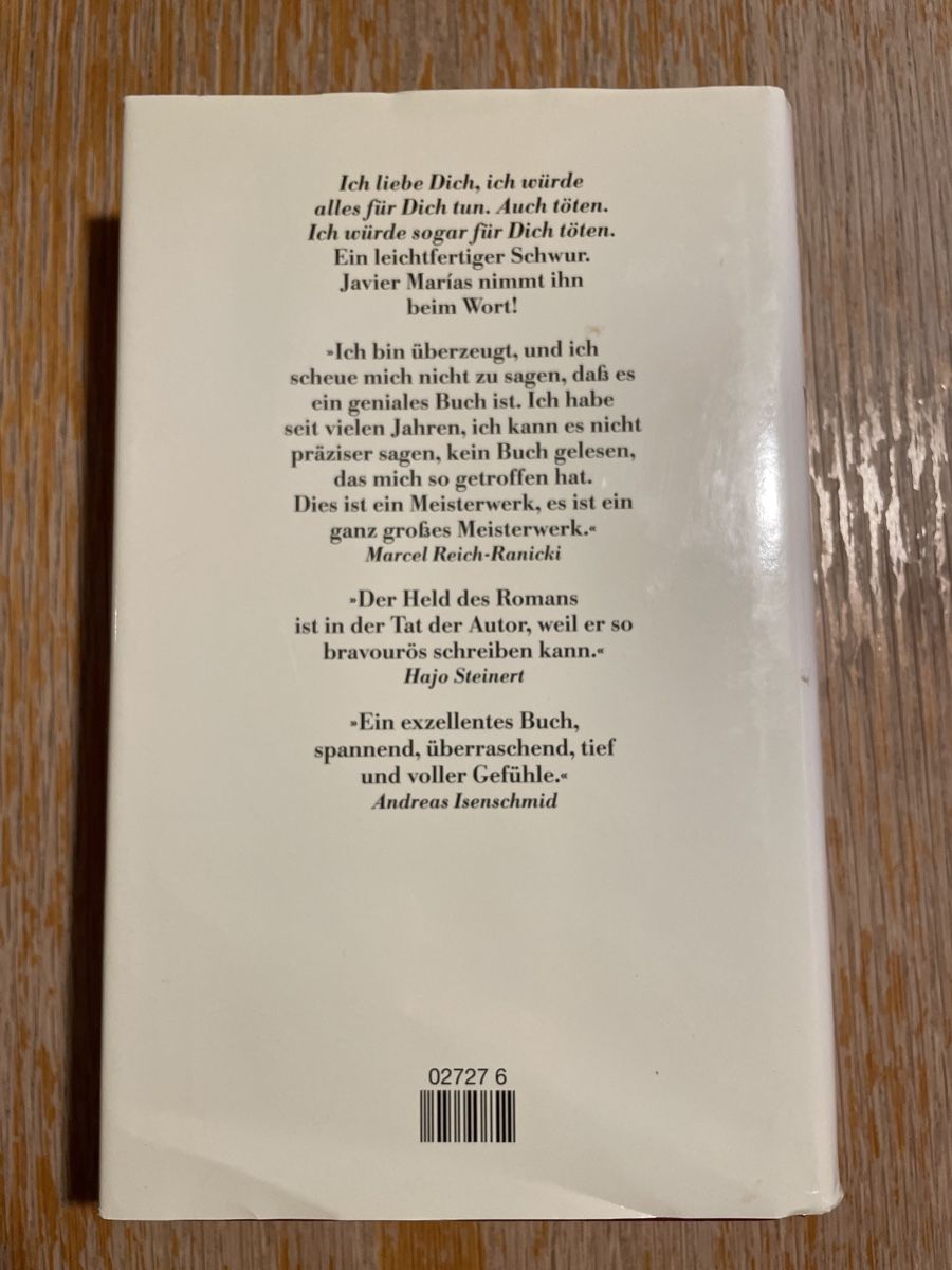 Livres: Javier Marias - Mein Herz so weiss – D'occasion à Chur par buc_6tcp 1