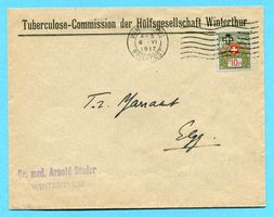 Brief Winterthur 1917 - Portofreiheit Nr. 895 - Armenverein
