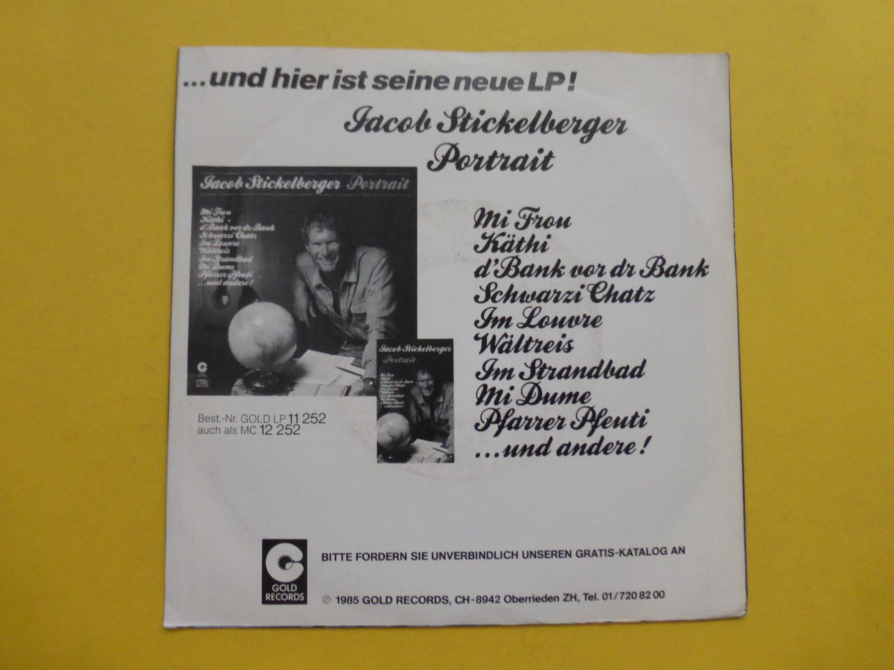 Schallplatten: Jacob Stickelberger – 2 Briefe – Gebraucht aus Zürich von Swiss57 1