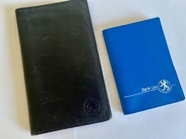 Leder-Kartenetui schwarz und kleine Agenda von Bank LEU