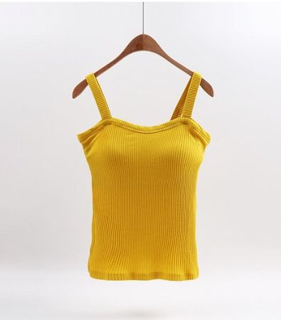 NEUES Top uni gelb mit BH integriert für Gr. XS & S - 222596