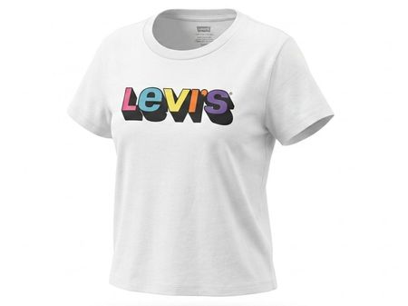 Levi's T-Shirt weiss bunter Schriftzug Grösse S neuwertig