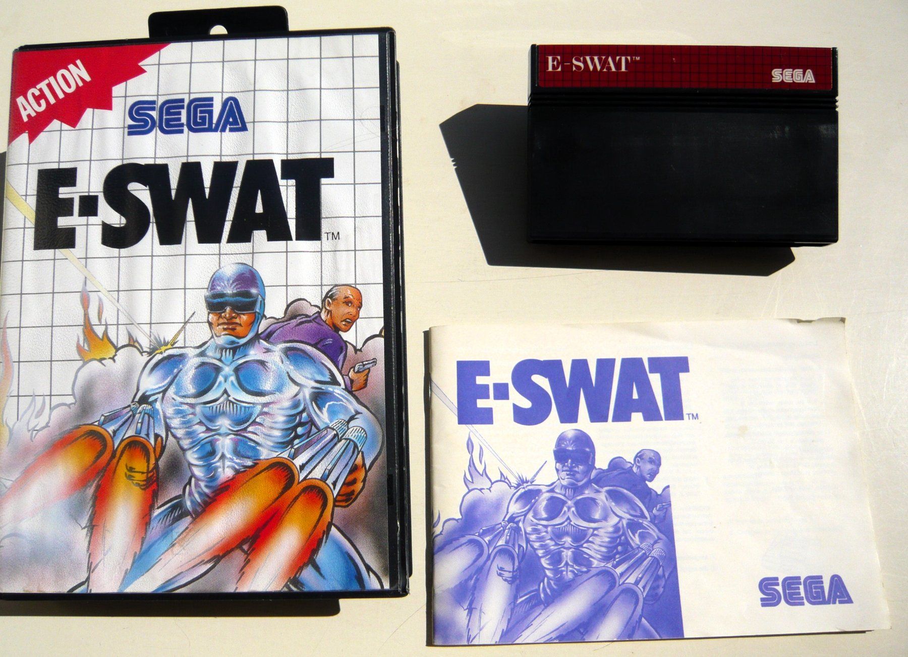 Sega Giochi: SEGA Master System : E-Swat, 1990,  CIB – Usato da Onex venduto da Jaguar1986 1