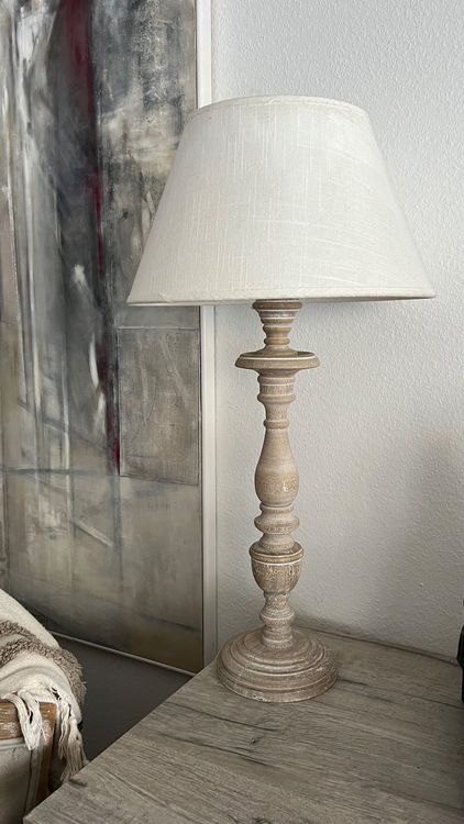 Lampe de table en bois style shabby chic | Kaufen auf Ricardo