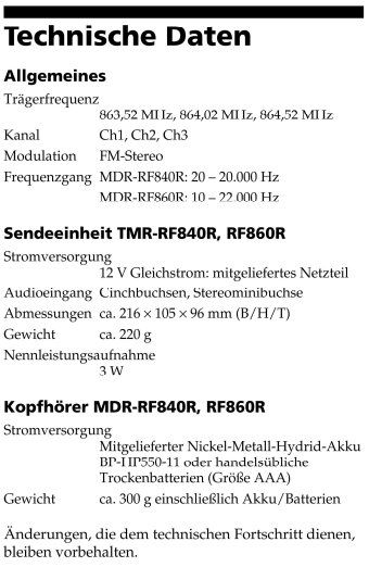 Sony Cuffie: Sony Funkkopfhörer MDR-RF840R – Usato da St. Gallen venduto da w-mall 4