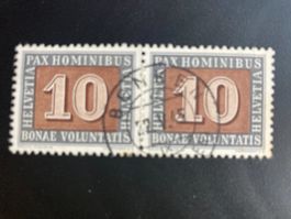 Schweiz 1945 Paar 10 PAX Vollstempel BENKEN 22.V.45