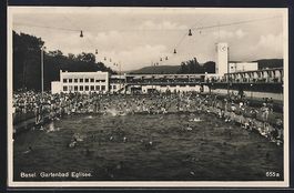 AK Basel, Gartenbad Eglisee, 1932