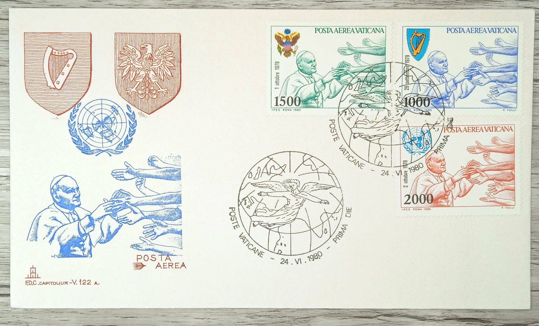 Tutti i francobolli: TR10 Enveloppe + Timbre Vatican 1980 – Usato da Cousset venduto da Patrick_Collections