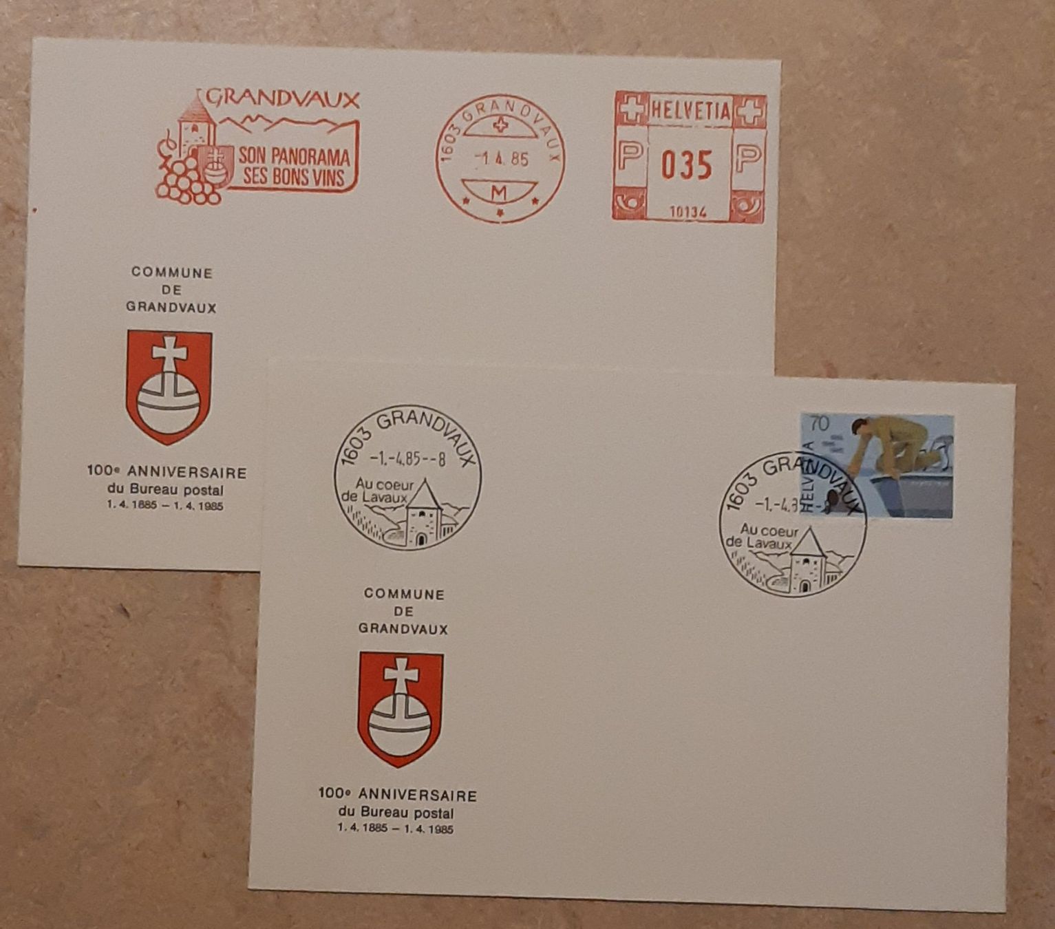 Documenti: Grandvaux  100 ans du bureau postal – Nuovo (secondo la descrizione) da Biel/Bienne venduto da Ligurie