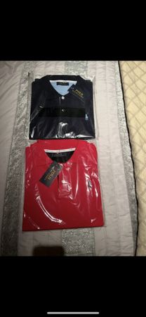 Lot de 2 polos Ralph Lauren, noir et rouge, taille M, neufs
