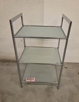 Regal mit Glasablagen Metall verchromt drei Etagen