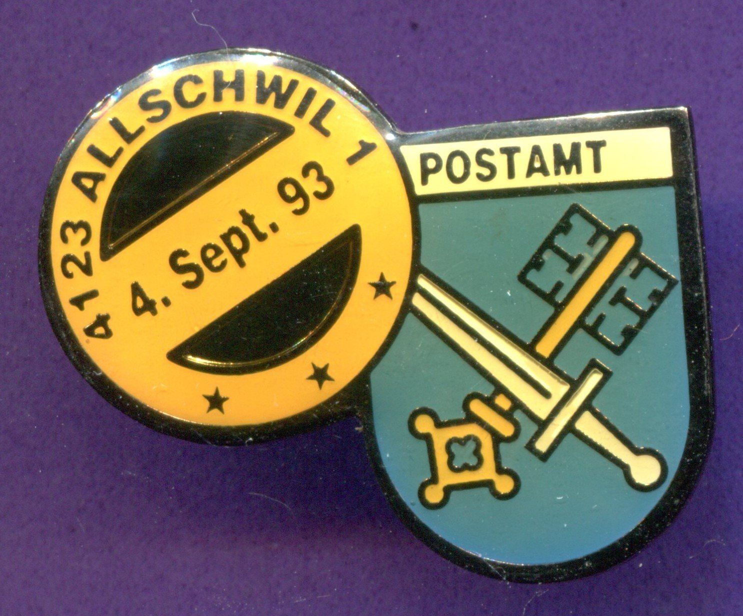 Placchette & Badge: PTT   Post 4123 ALLSCHWIL – Usato da Winterthur venduto da Sammleroase
