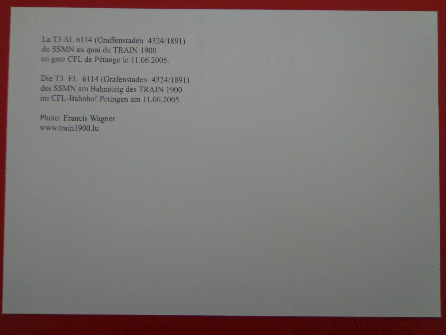 Tous les timbres: Maximumkarte MK Luxembourg 2005, Eisenbahn – D'occasion à Le Locle par aou_rf8w 1