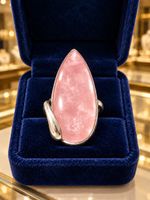 Rosenquarz-Ring 925 Silber – eleganter Blickfang, Gr. 56  