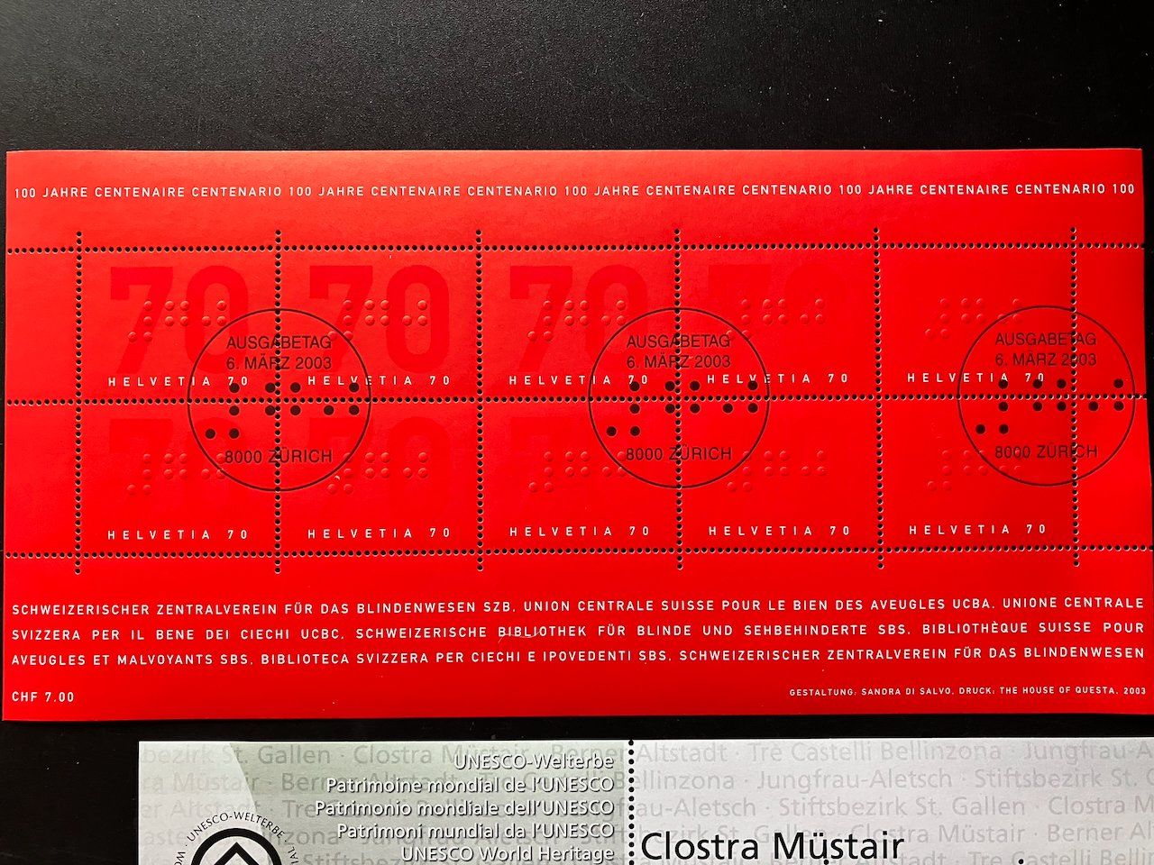 Tutti i francobolli: Lot 2003 Kleinbögen und Blocks mit ET – Usato da Nesslau venduto da zueri6 1