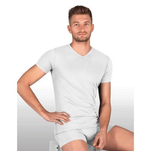 T-shirt: Rohner Men Shirt V-Neck Basic - White (Grösse: XL) – Nuovo e nell'imballaggio originale da St. Gallen venduto da sportglobe
