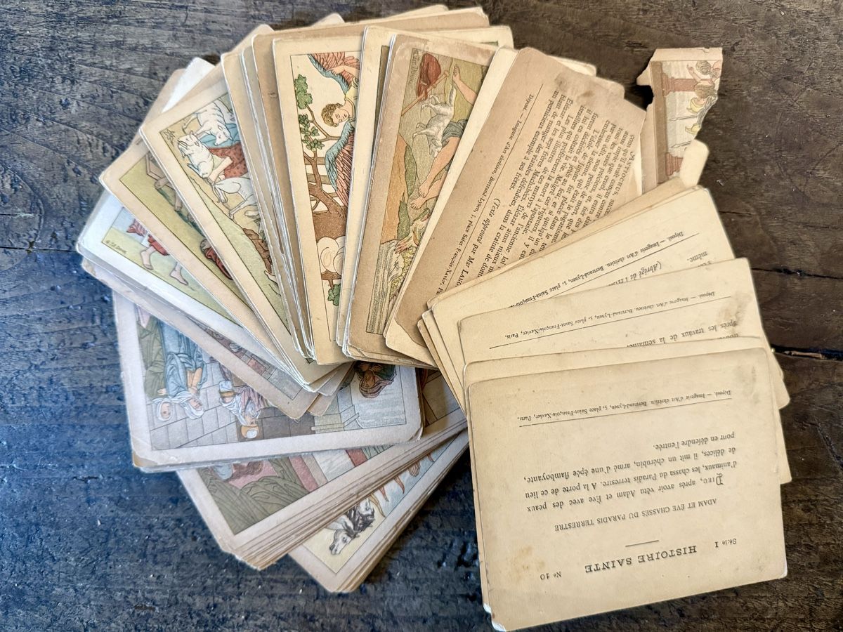 Cartoline postali: Antike illustrierte religiöse Karten, "HISTOIRE SAINTE" – Usato da Lamone venduto da LaCantinaMagica 2