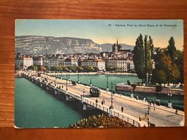 Postkarte Genf Mont Blanc Litho 1929 (P550)