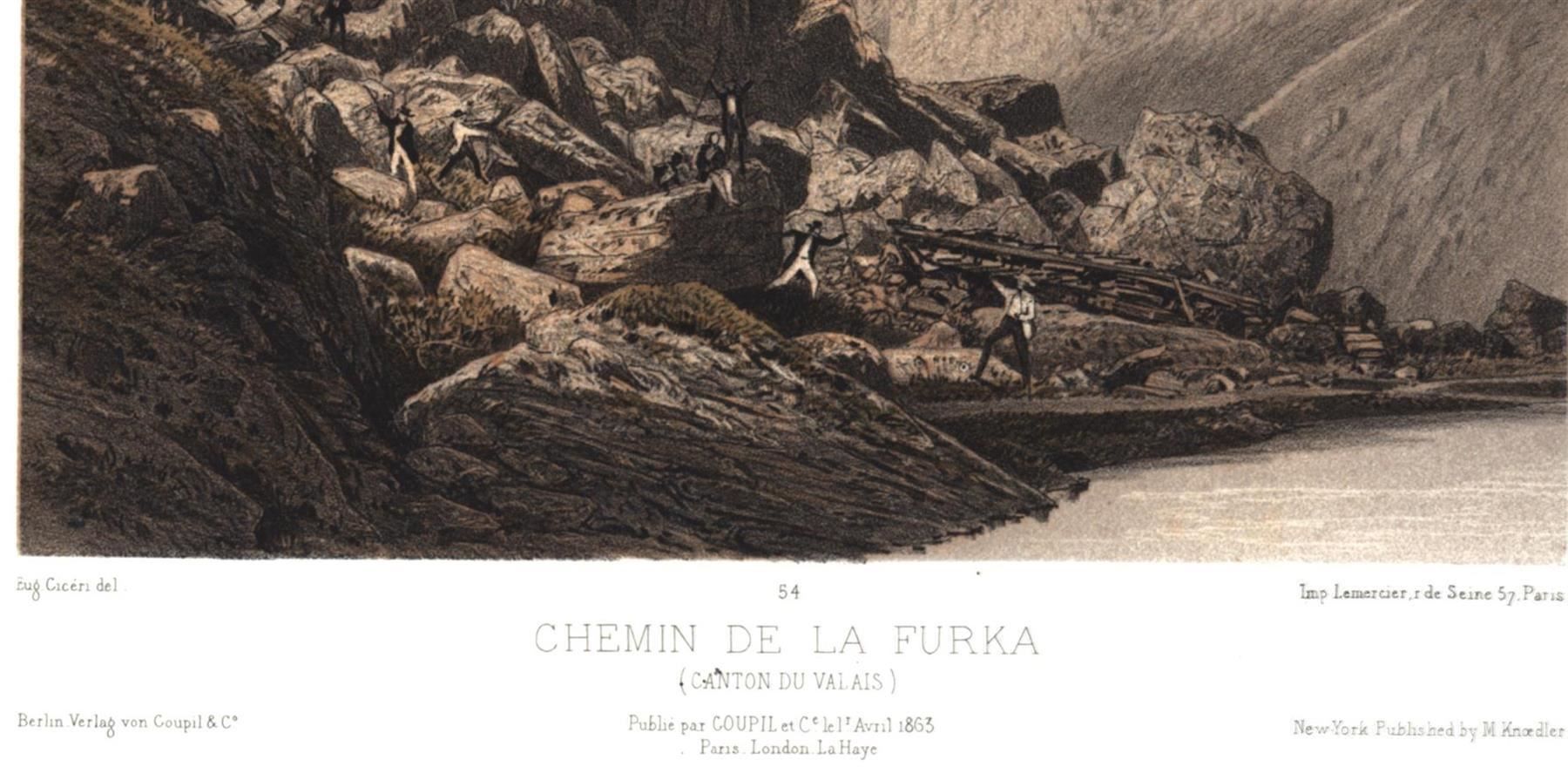 Gravures: Furka Original Tonlitho 1863 – D'occasion à Rafz par Helvet32 1
