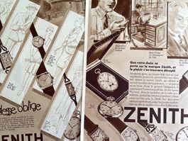 Zénith Watch - 2 alte Werbungen / Publicités 1929