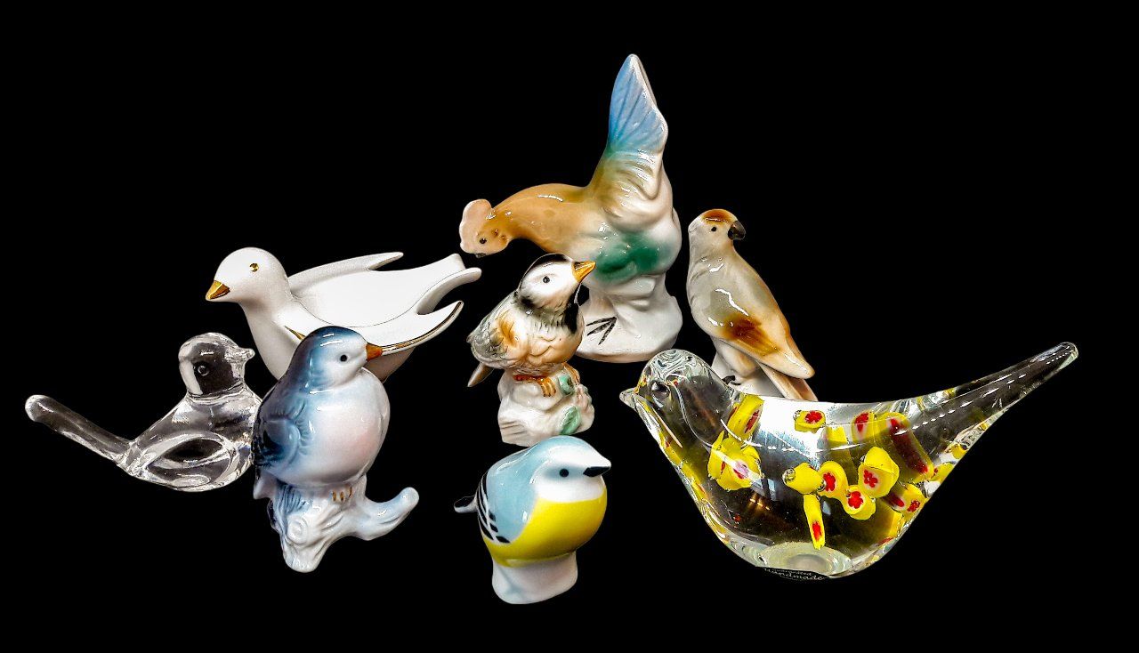 Figuren: 8x Vogel oiseau Sargadelos Gräfenthal Ampurdan Murano ? – Gebraucht aus Tavannes von Brocashop