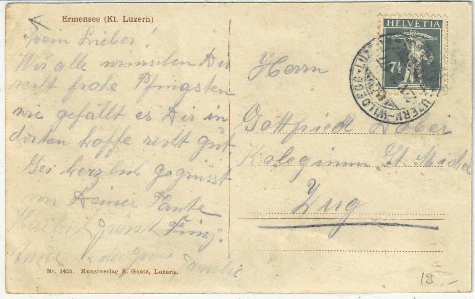 Cartoline postali: Ermensee LU - Dorfpartie – Usato da Ettingen venduto da Kartenplanet 1