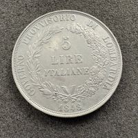 5 Lire Silber Italien Lombardei 1848