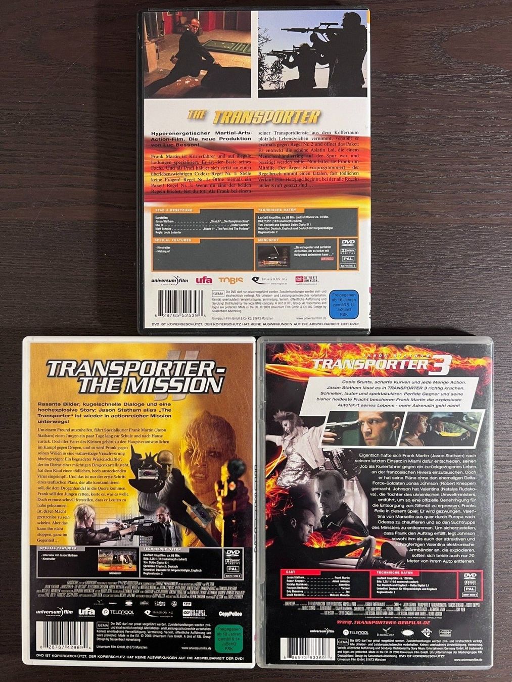 Tutti i DVDs: The Transporter - Teil 1 bis 3 – Usato da Zürich venduto da FilmFreunde 1