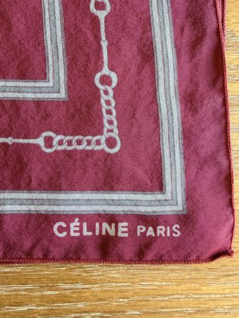 Céline Paris Silk Scarf Burgundy perfect condition