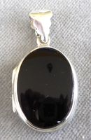 Medaillon Anhänger 925 Silber mit Onyx Stein