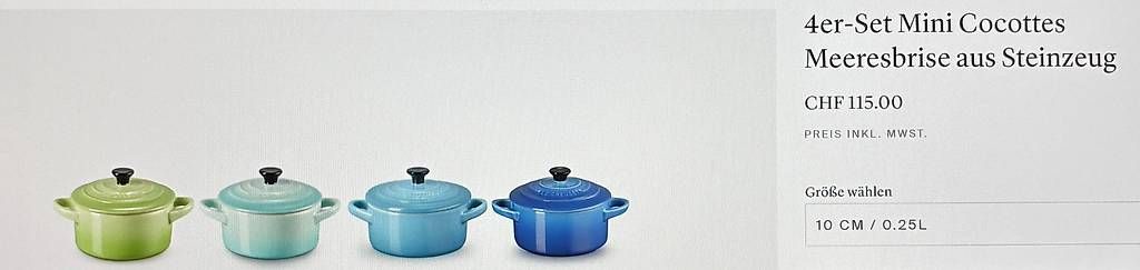 Pentole: le Creuset/ neues 4-er Mini Cocottes Set – Usato da Dübendorf venduto da nerino03 2