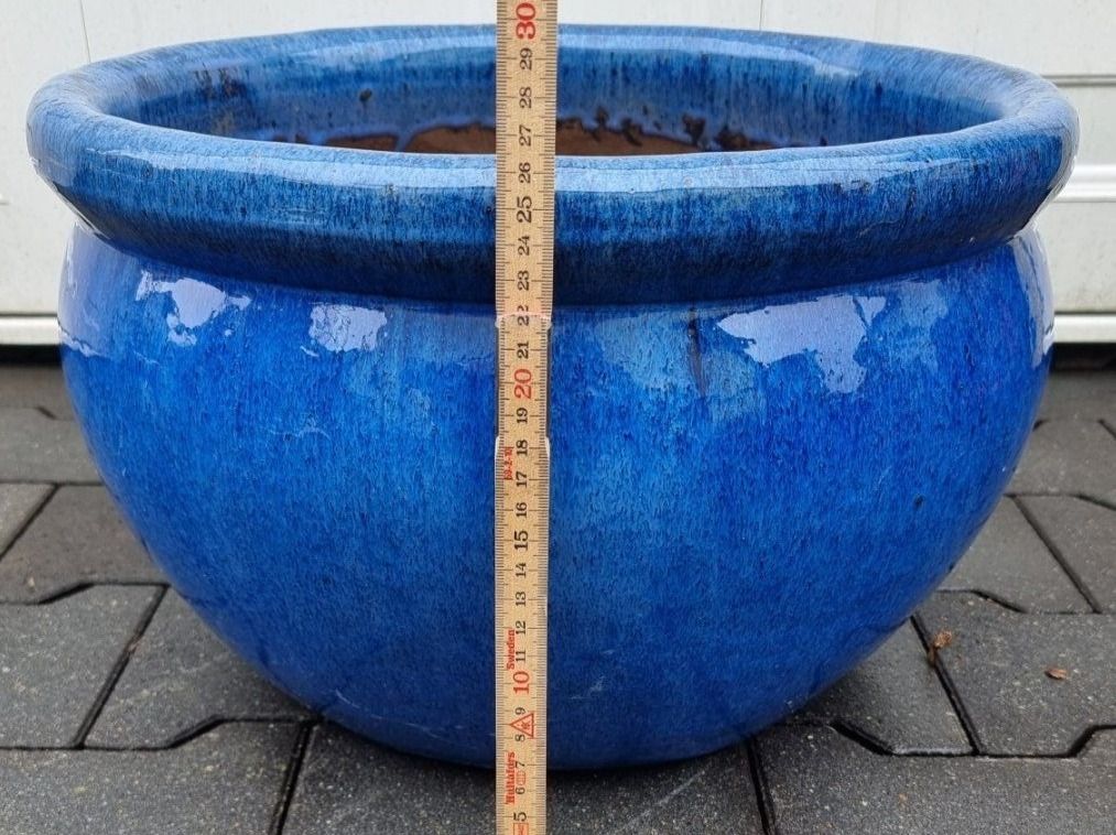 Blumentöpfe: Schöner grosser blau Glasierter Übertopf – Gebraucht aus Lotzwil von  2