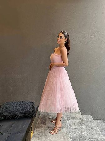 Kleid, Abendkleid, Ballkleid, Hochzeitsgast Rosa - Gr. 36/38