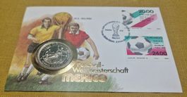 Numisbrief / Münzbrief Fussball-WM Mexiko 1986