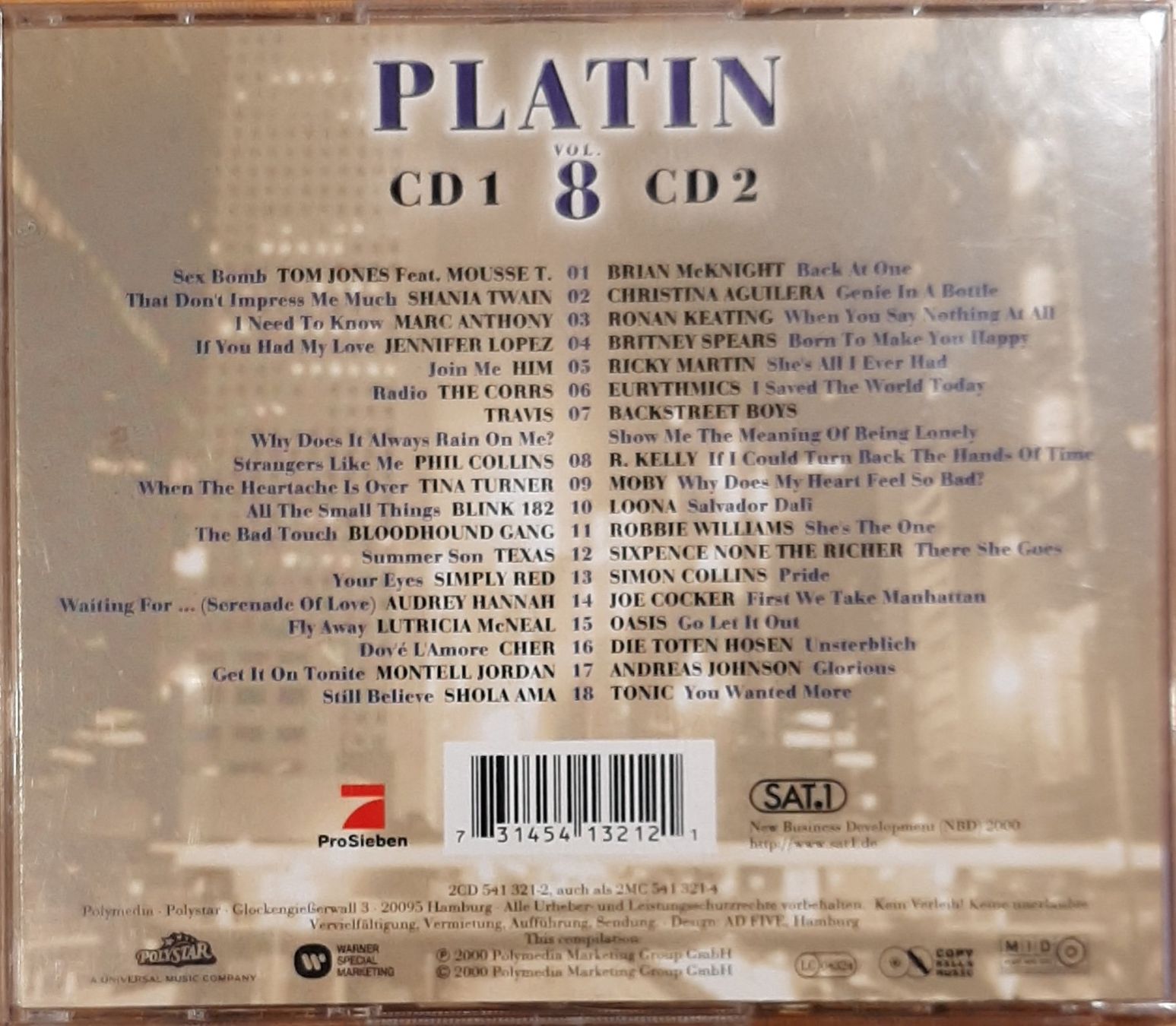 CD: Platin Vol.8 - Album der Megastars, 2CD Hit Sampler 2000 – Usato da Schönenberg TG venduto da breiti12 1