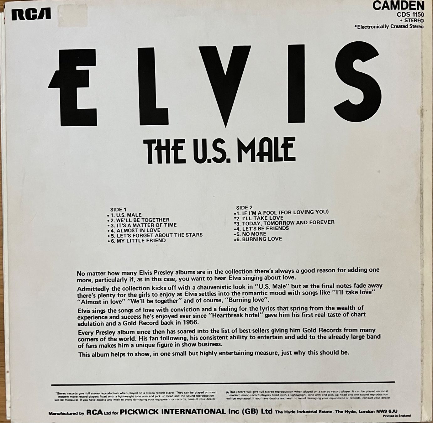 Dischi in vinile: ELVIS - THE U.S. MALE - LP – Usato da Horw venduto da Belowzero0 1