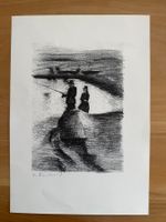 Skizze  Lithographie   ungerahmt  signiert  a. Leuthold