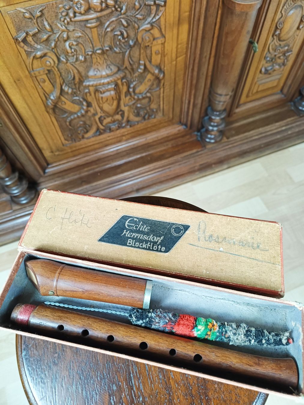 Instruments de musique: Vintage Blockflöte "Echte Herrnsdorf" in OVP – D'occasion à Steffisburg par ZeitReise_ 1