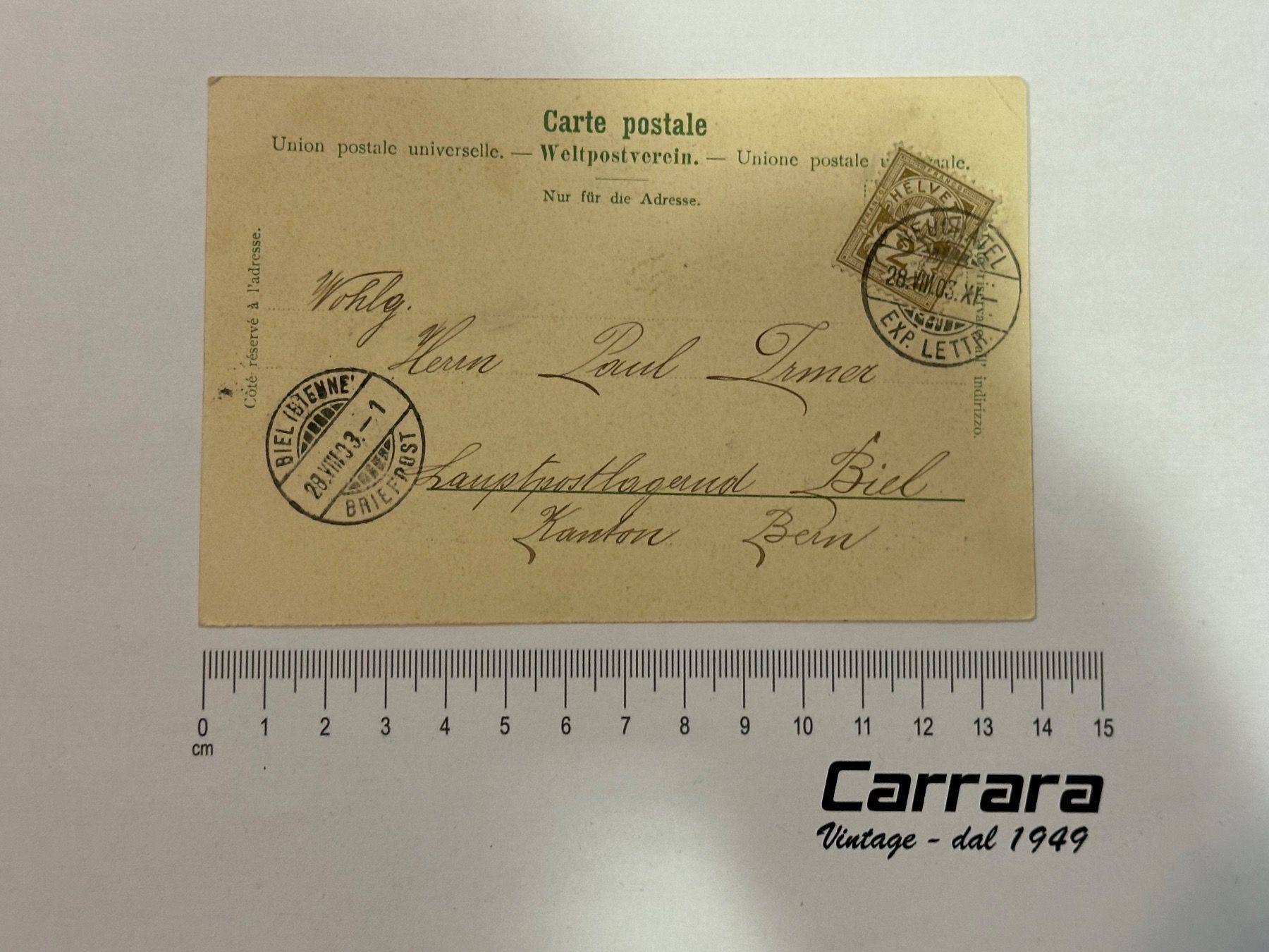 Cartoline postali: Postkarten Neuchatel Hotel De Ville 1903 – Usato da Chiasso venduto da Carrara-Modellismo 1
