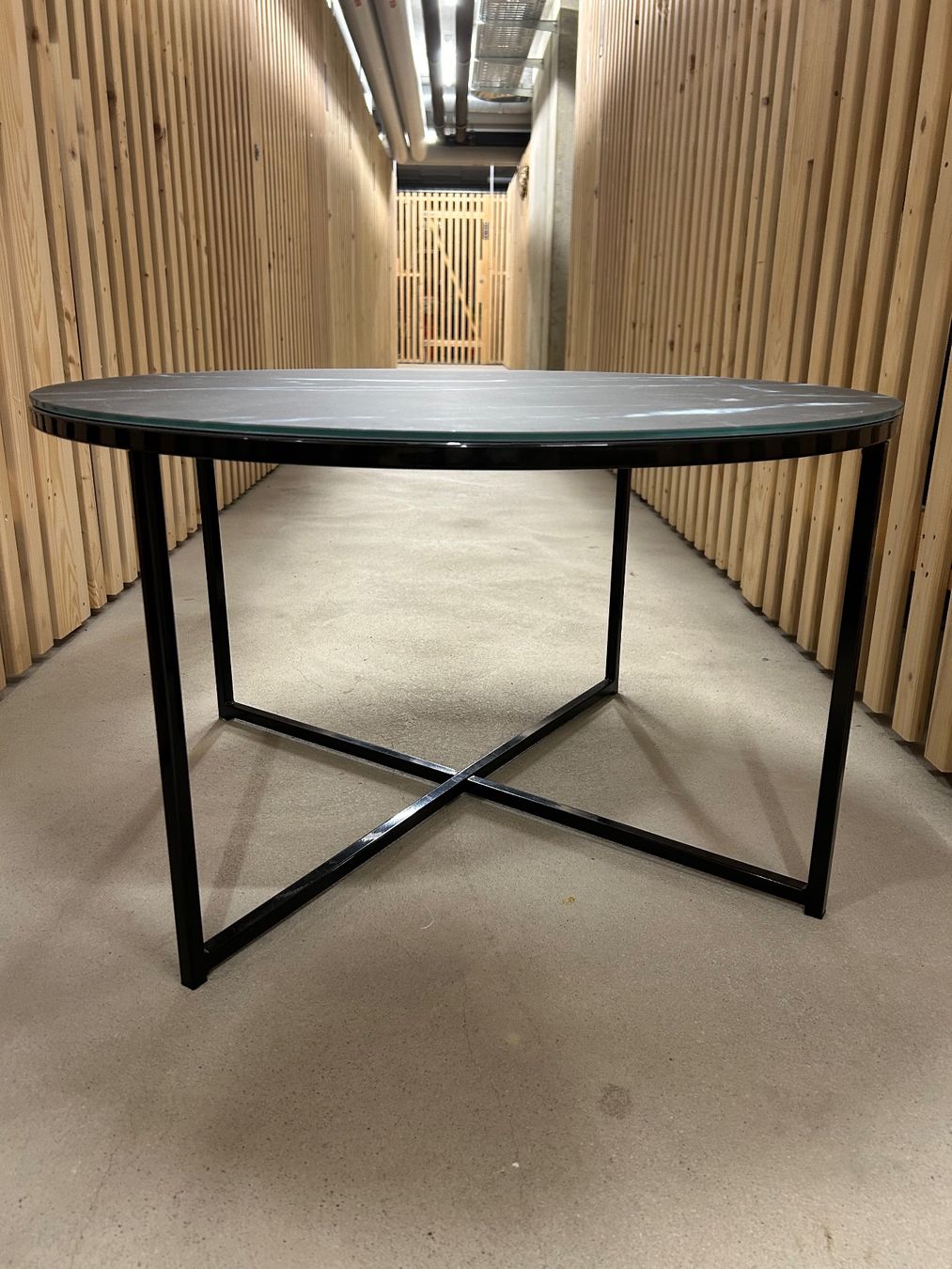 Tavoli: Runder Couchtisch in Marmoroptik aus Glas – Usato da Rorschach venduto da man_f27t 1