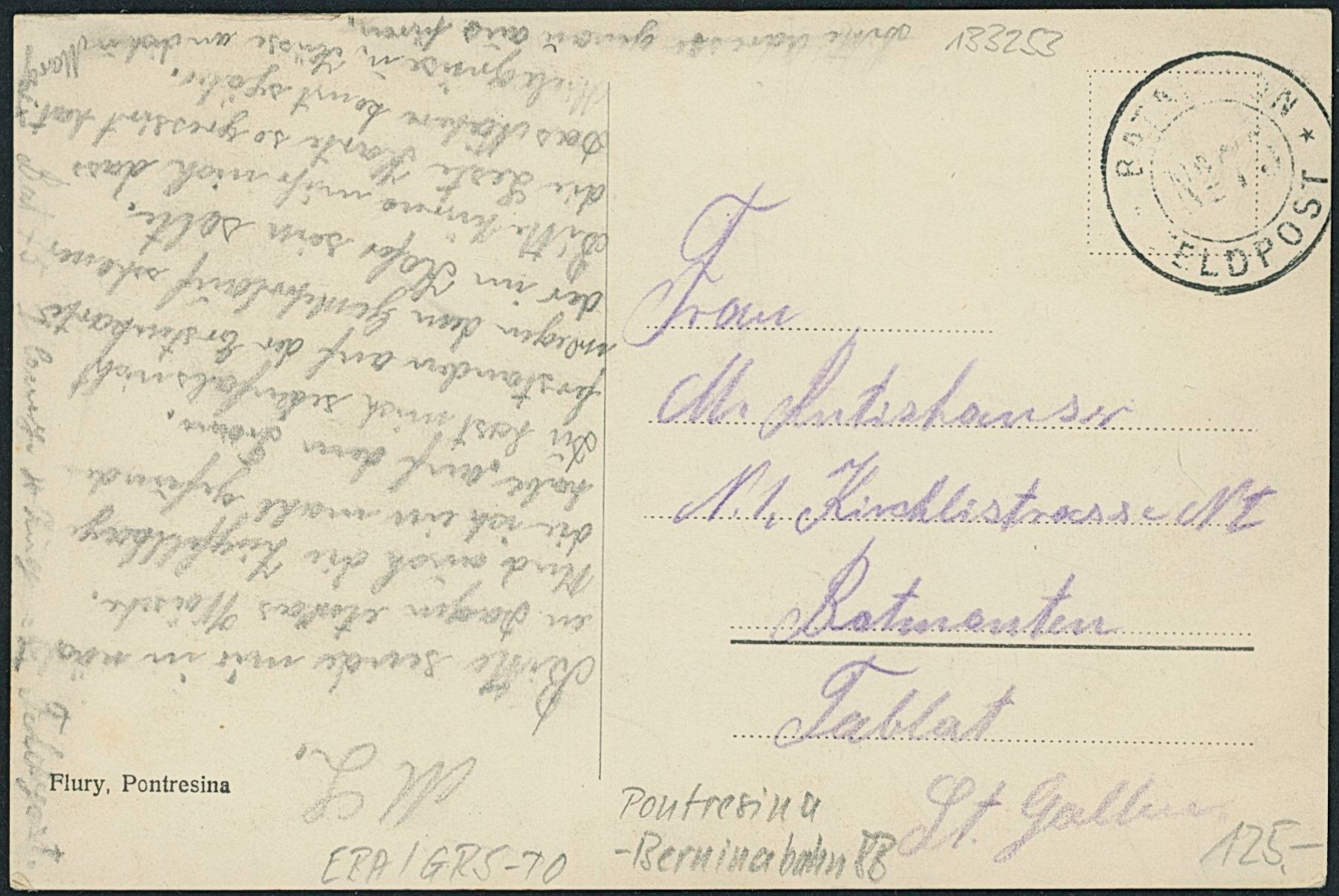 Cartoline postali: GRS Pontresina - Bahnhof - Bernina Bahn BB - RhB – Usato da Schindellegi venduto da leecollect 1