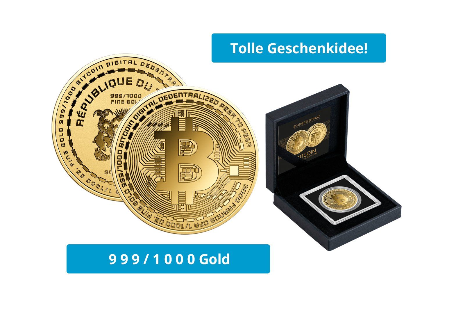 BITCOIN 1/1000 Oz Gold Münze 3000 Francs Chad 2023 999 Gold (Neu und  originalverpackt) in Sulgen für CHF 110 – mit Lieferung auf Ricardo kaufen