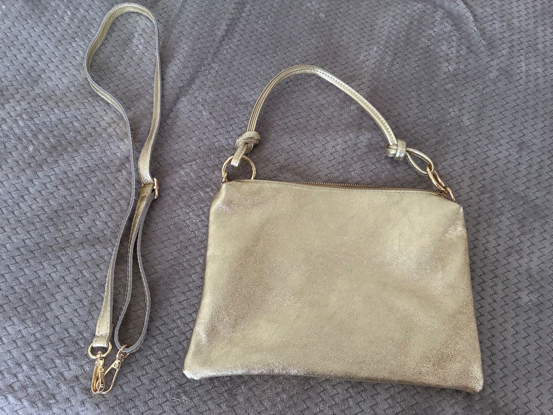 Sacs femmes: Neue Tasche Leder Made in Italy Farbe Gold – Neuf (Voir description) à Novazzano par White71 2