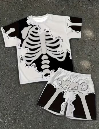 Ensemble T-shirt et short squelette 