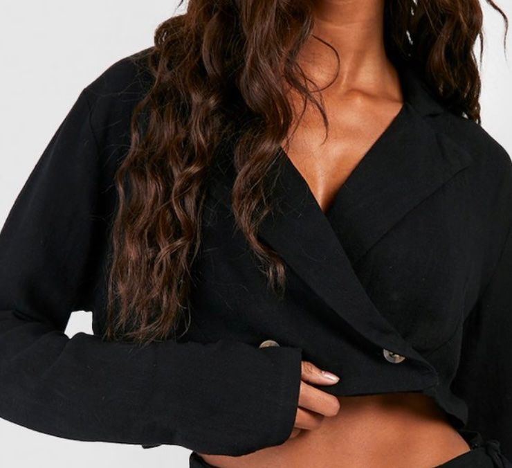 Valin Damen Blazer Kurz - Einfarbiger Slim Fit Business Blazer Mit Ein-Knopf-Verschluss